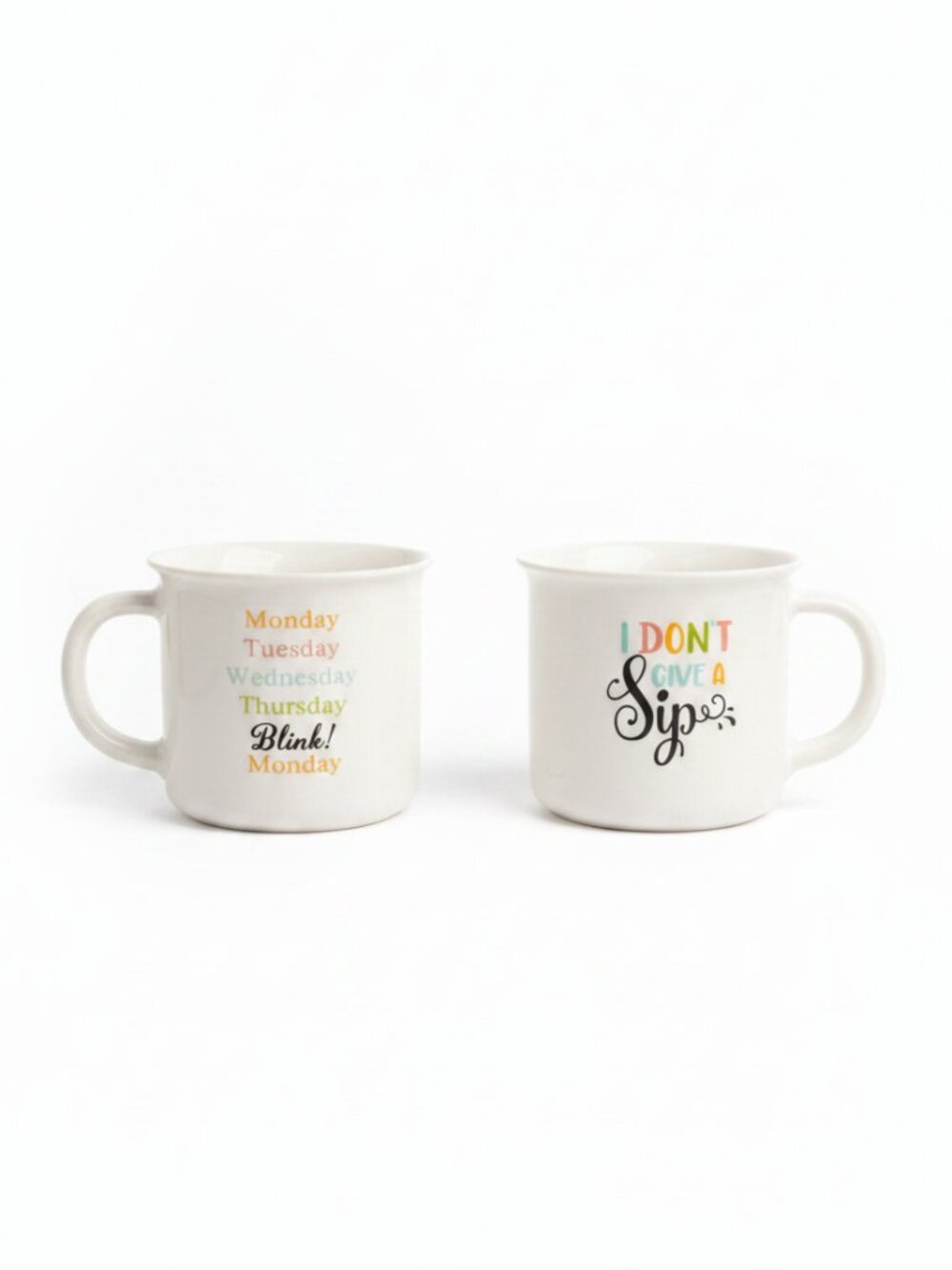 Blink & Sip Novelty Mug Set | Set of 2 | Funny Coffee Mugs | Gift Set